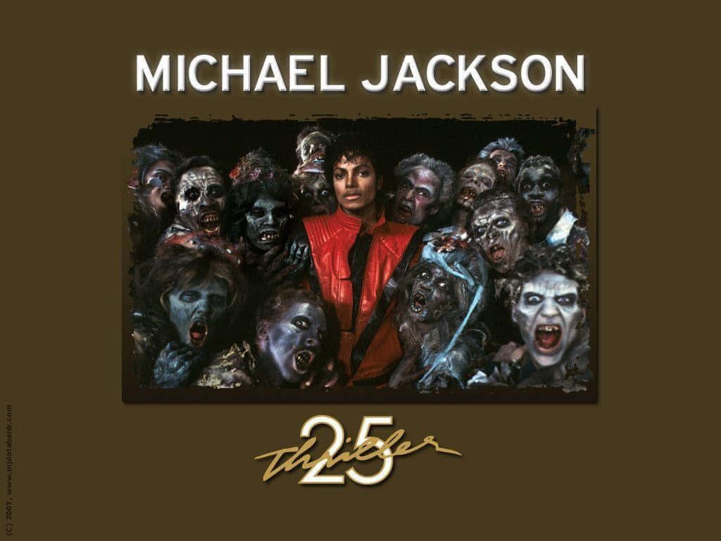 Michael Jackson skinner i den ikoniske 'Thriller' musikvideo Wallpaper