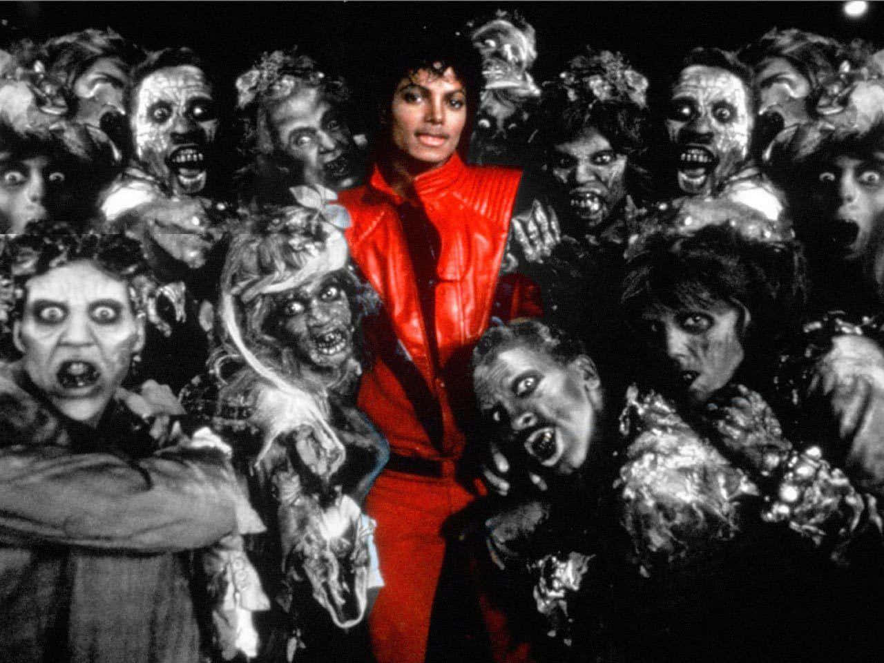Download Michael Jackson in epic Thriller pose Wallpaper | Wallpapers.com