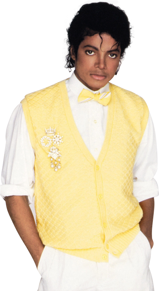 Michael Jackson Yellow Vest Portrait PNG