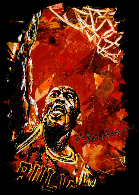 Michael Jordan Artistic Basketball Legend PNG
