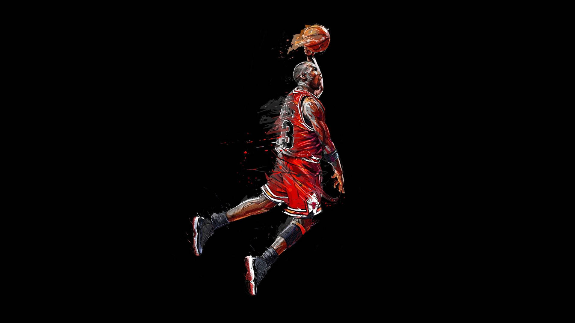 An artistic tribute to legendary basketball player Michael Jordan Wallpaper