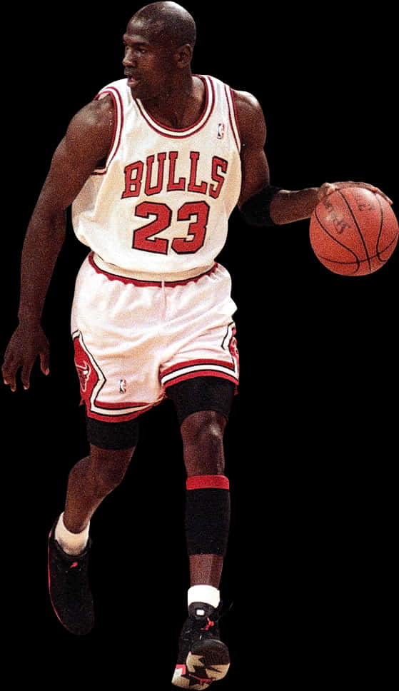 Michael Jordan Chicago Bulls23 Basketball Action PNG