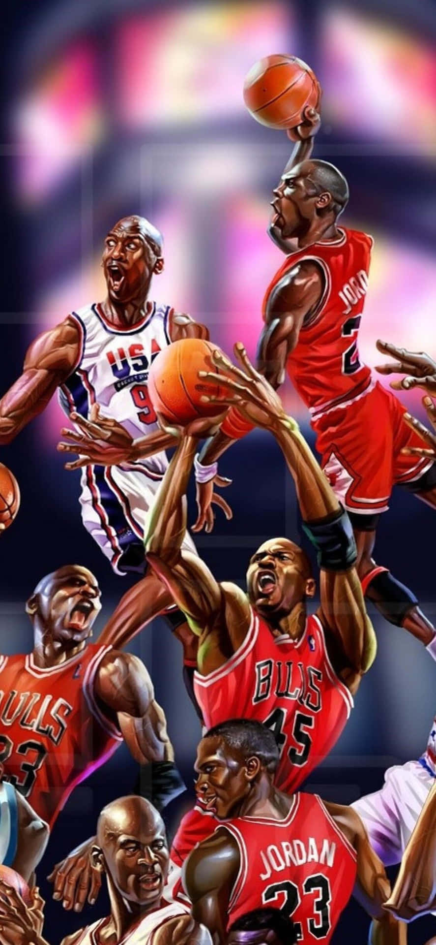 Seiwie Mike: Michael Jordan Auf Einem Iphone Wallpaper