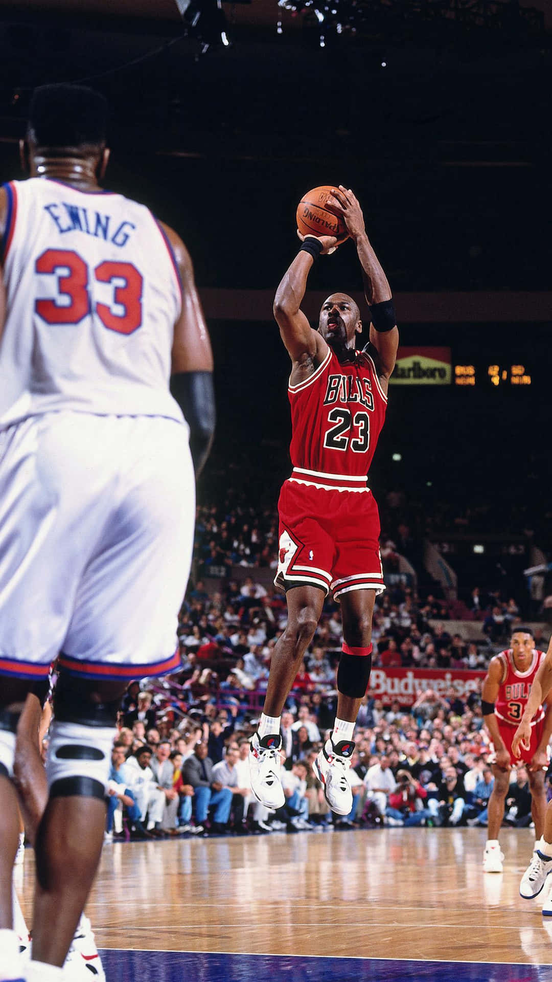 Michael Jordan with his iconic Iphone Wallpaper