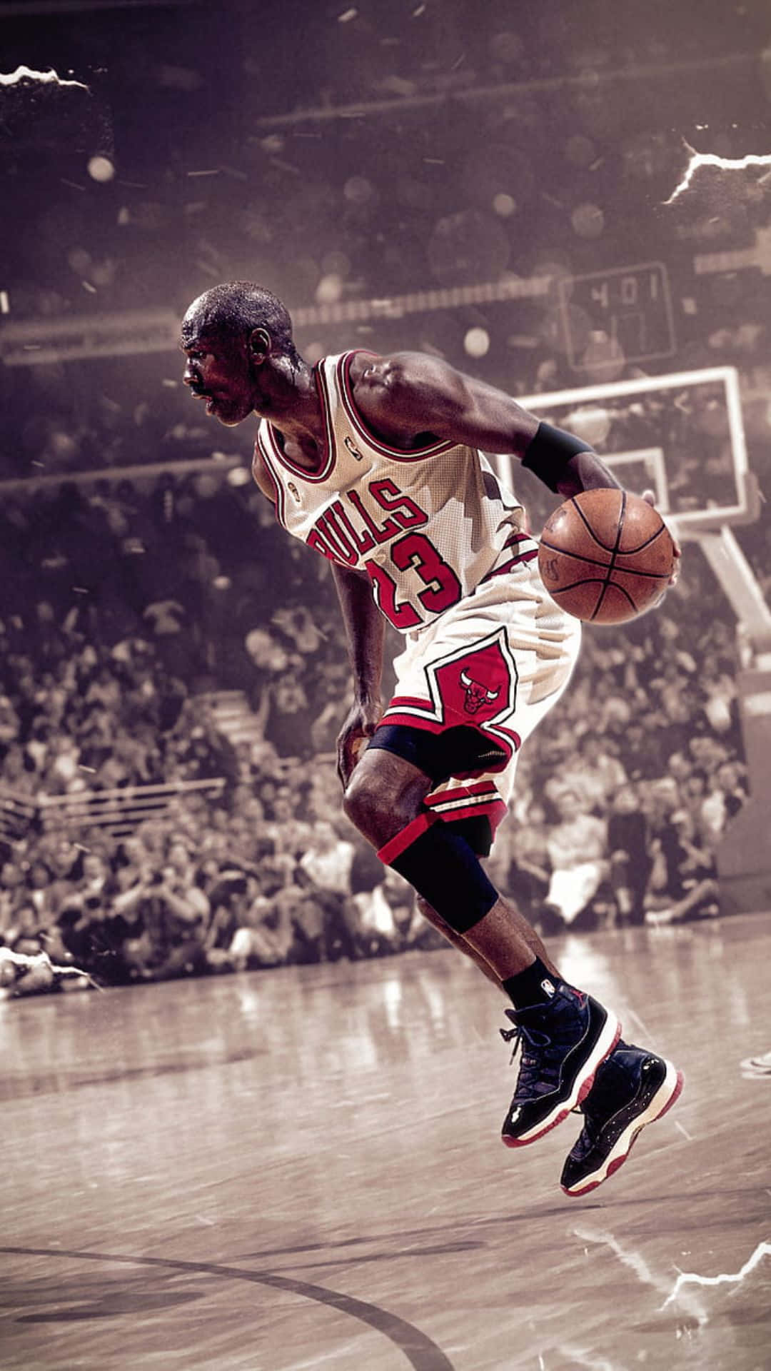 Michael Jordan viser sin nye iPhone tapet. Wallpaper