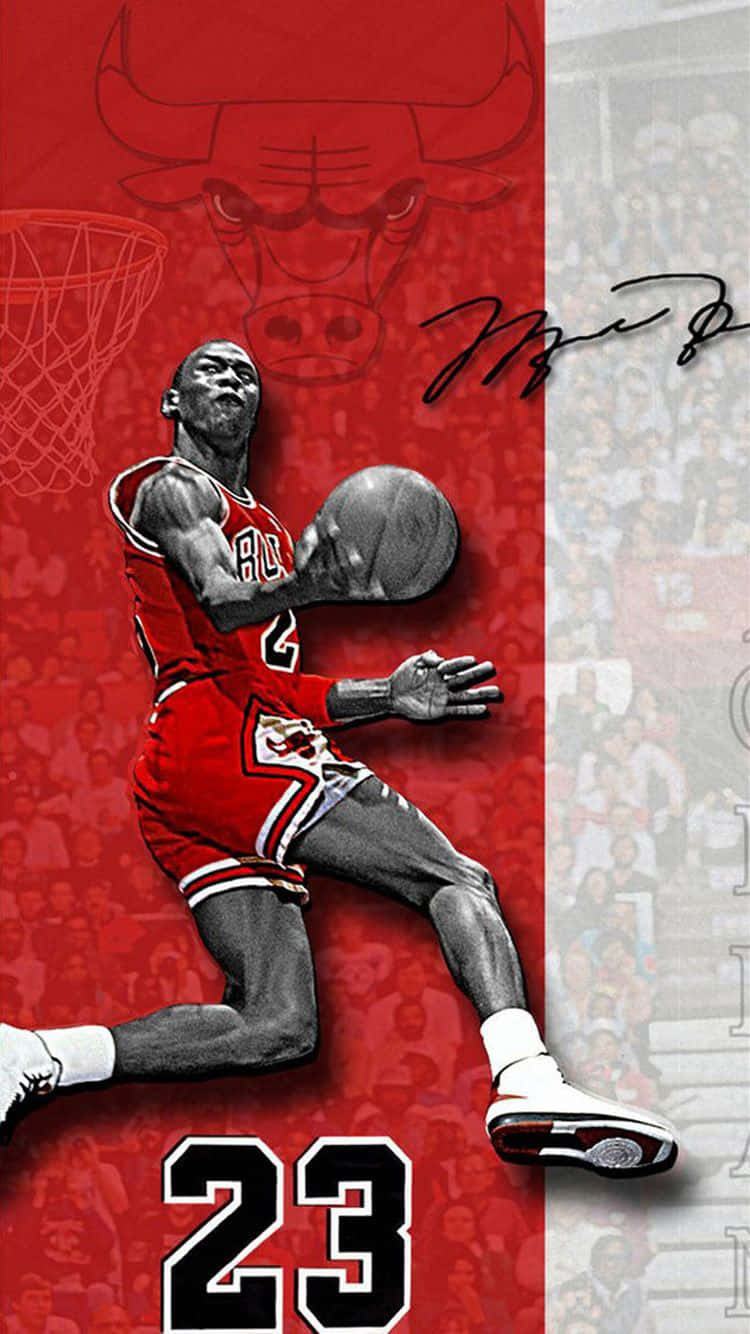 Download Michael Jordan dazzles while holding the newest iPhone Wallpaper