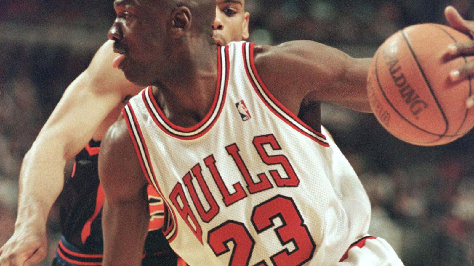Get yourself iconic NBA player Michael Jordan Jersey Wallpaper