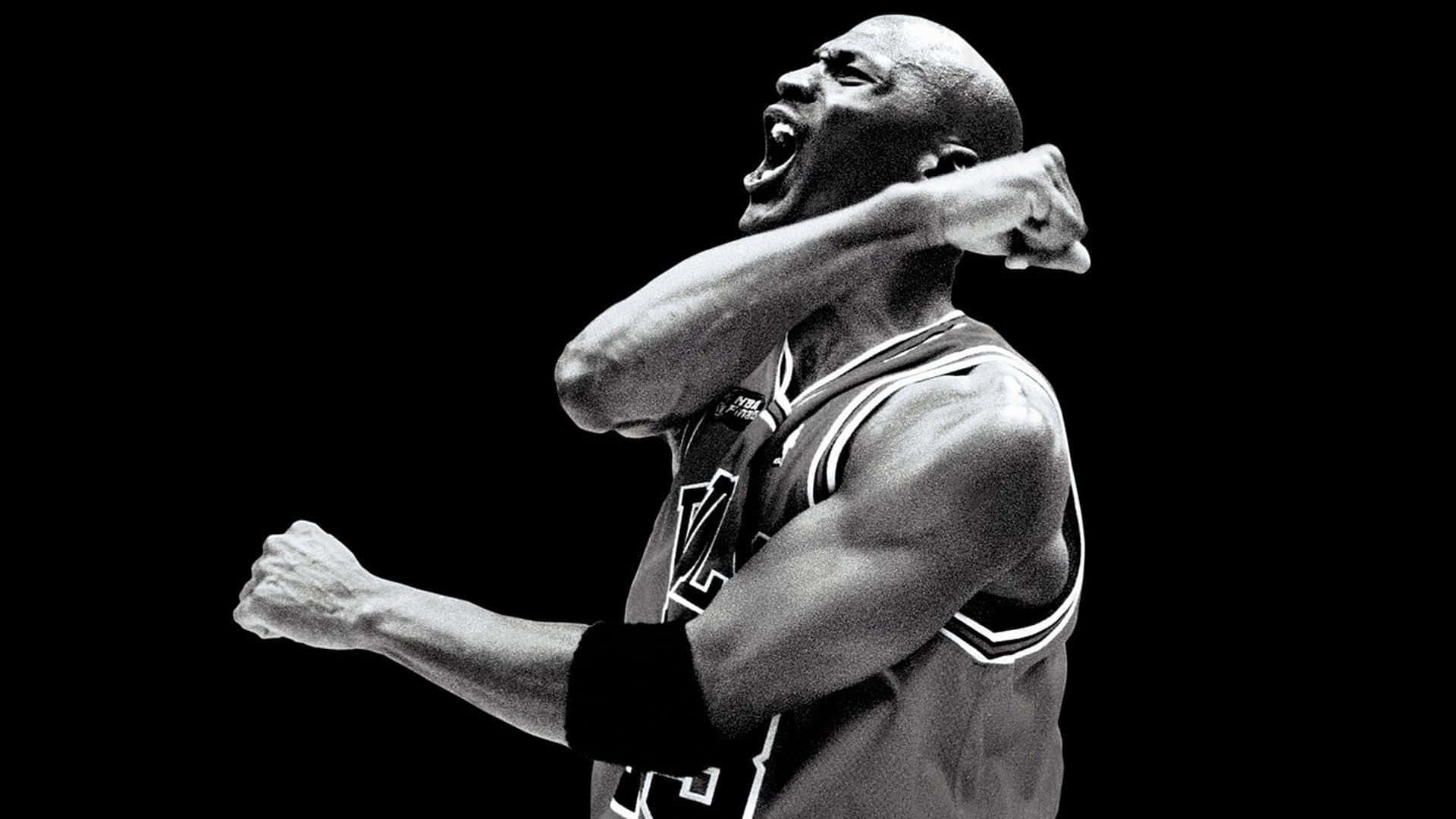 Et ikonisk Michael Jordan Chicago Bulls Jersey tapet. Wallpaper