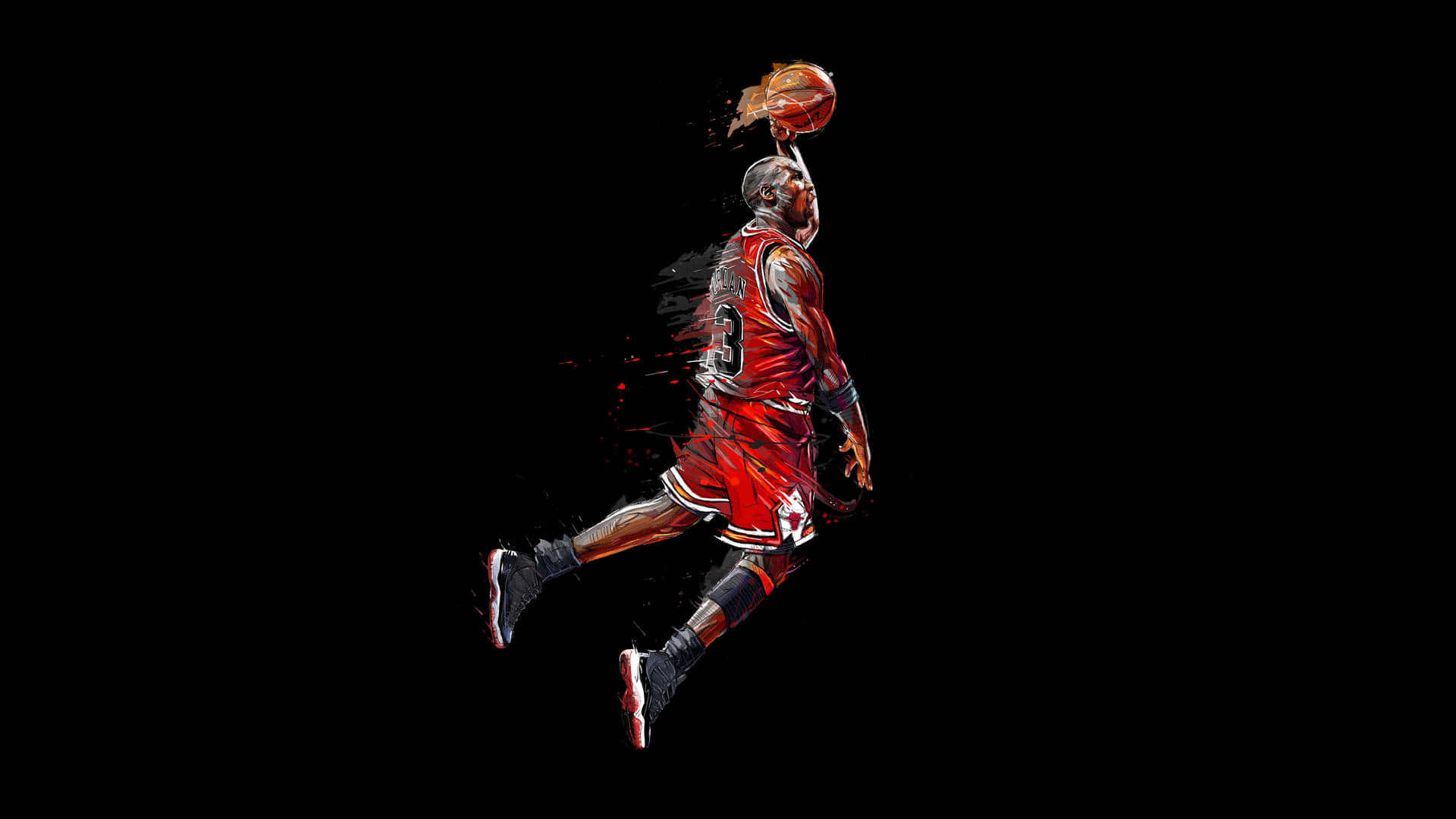 Laestética De Baloncesto En Negro De Michael Jordan Haciendo Clavadas Fondo de pantalla