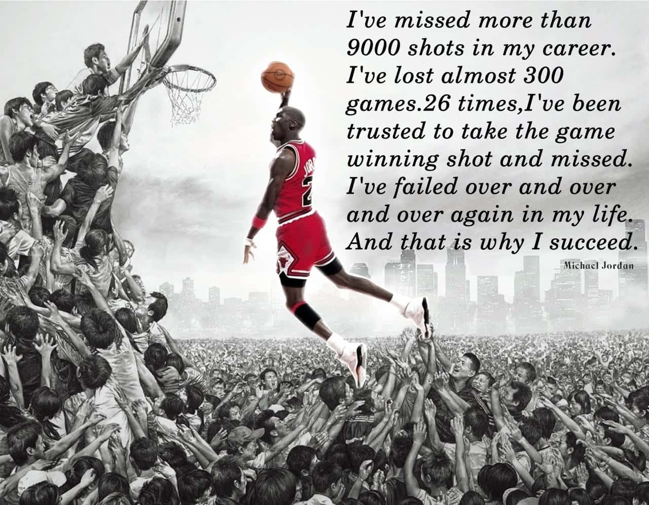 Michael Jordan Success Quote Basketball Wallpaper