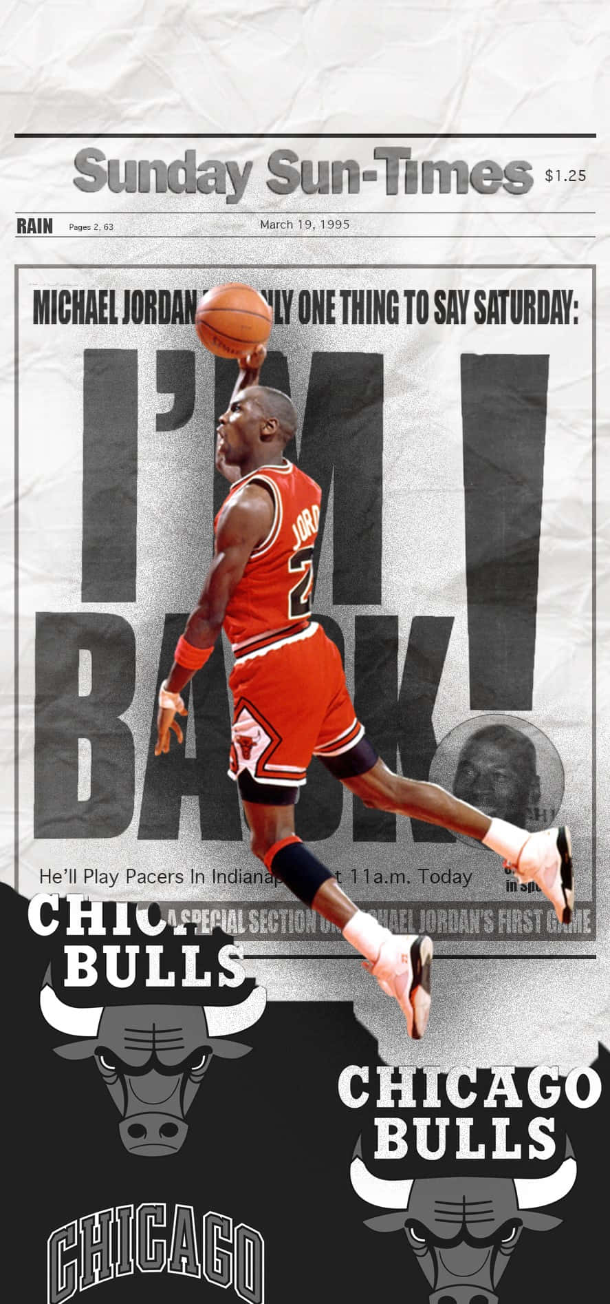 Michael Jordan Sunday Sun Times Cover Wallpaper