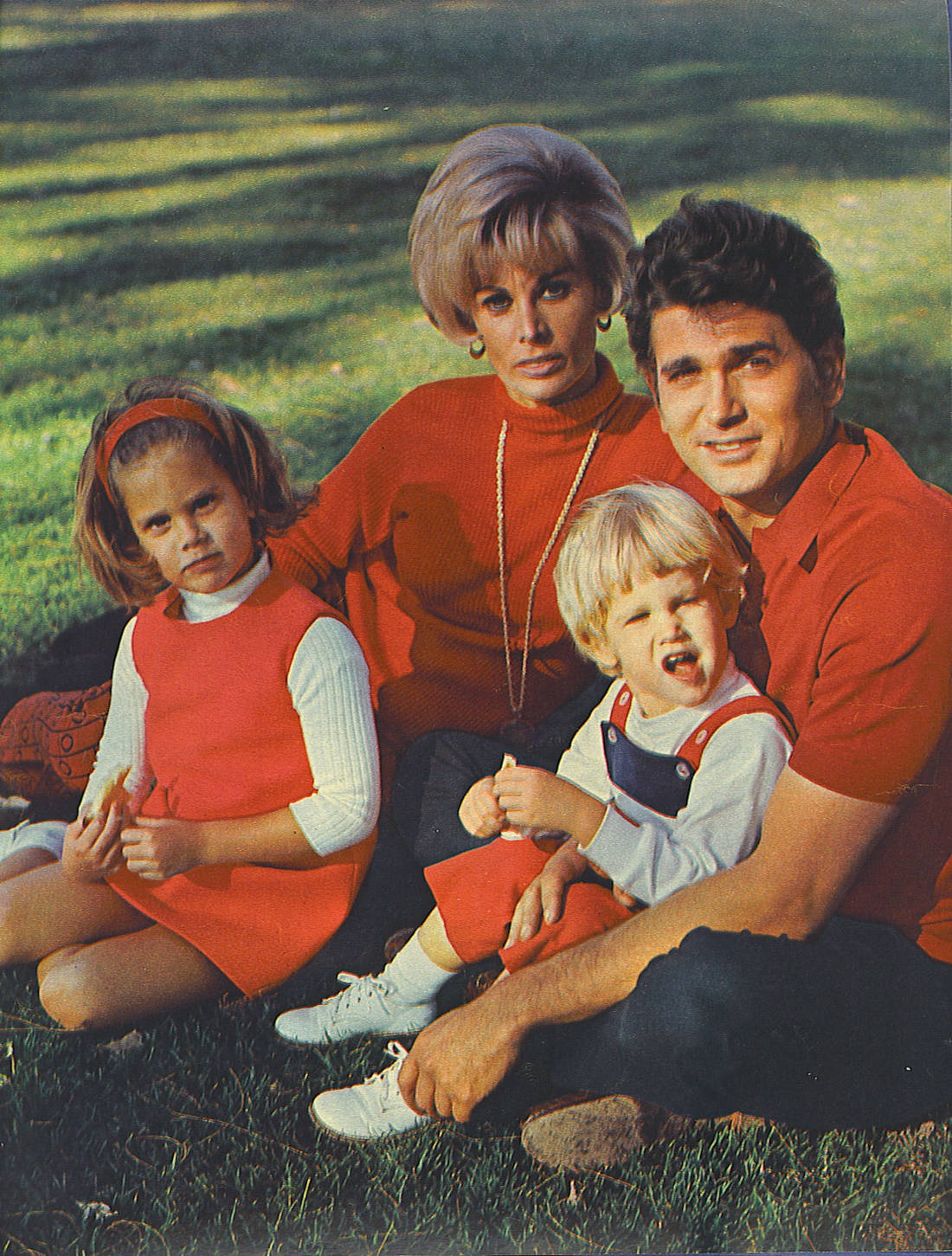 Michael Landon with his Family Wallpaper