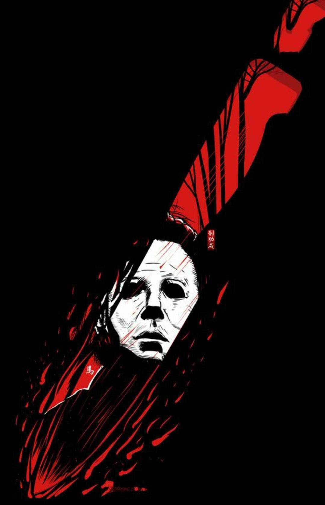 Bloody Knife Michael Myers iPhone Wallpaper
