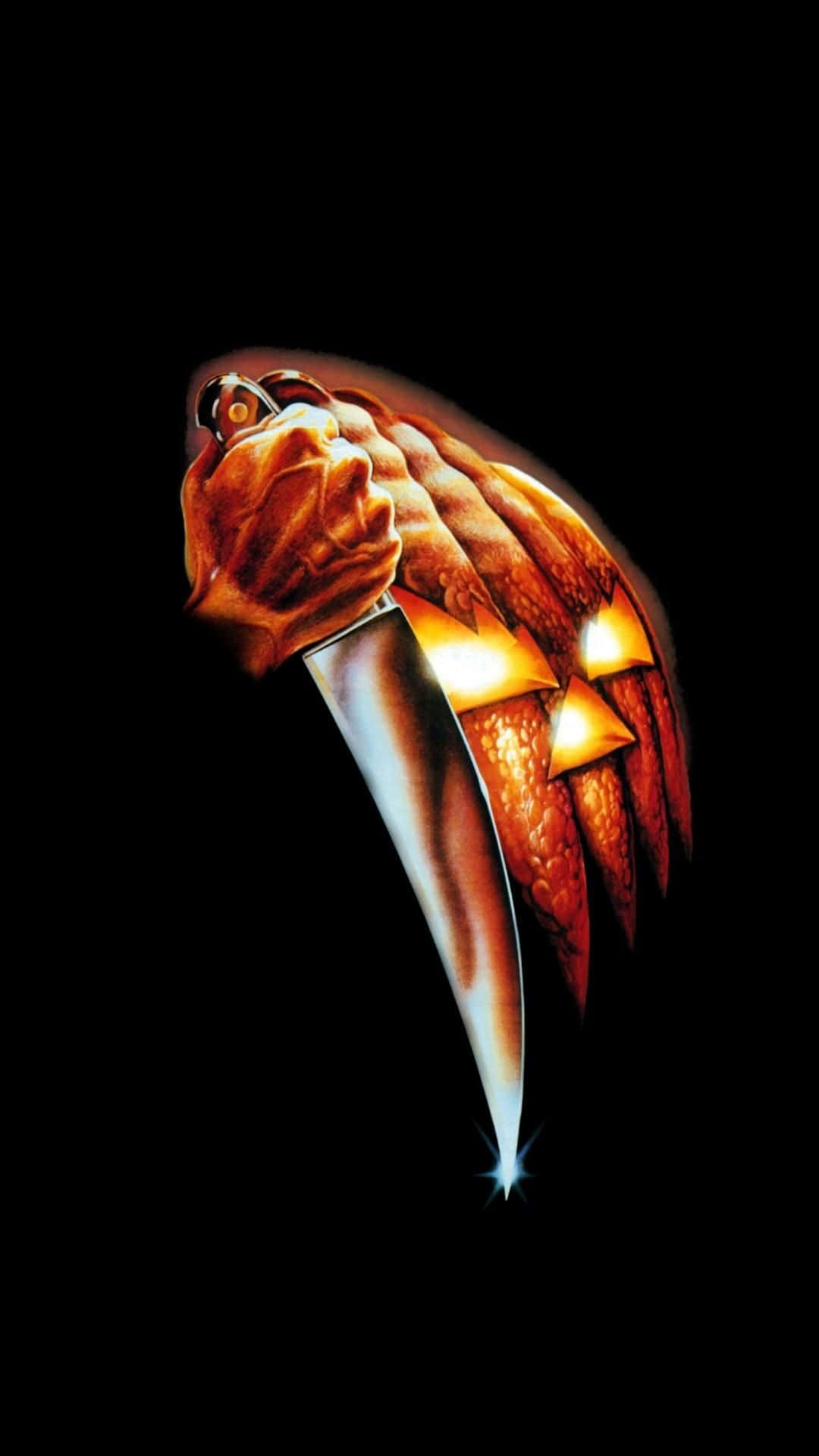 Michael Myers Phone With Skull And Pumpkin Wallpaper