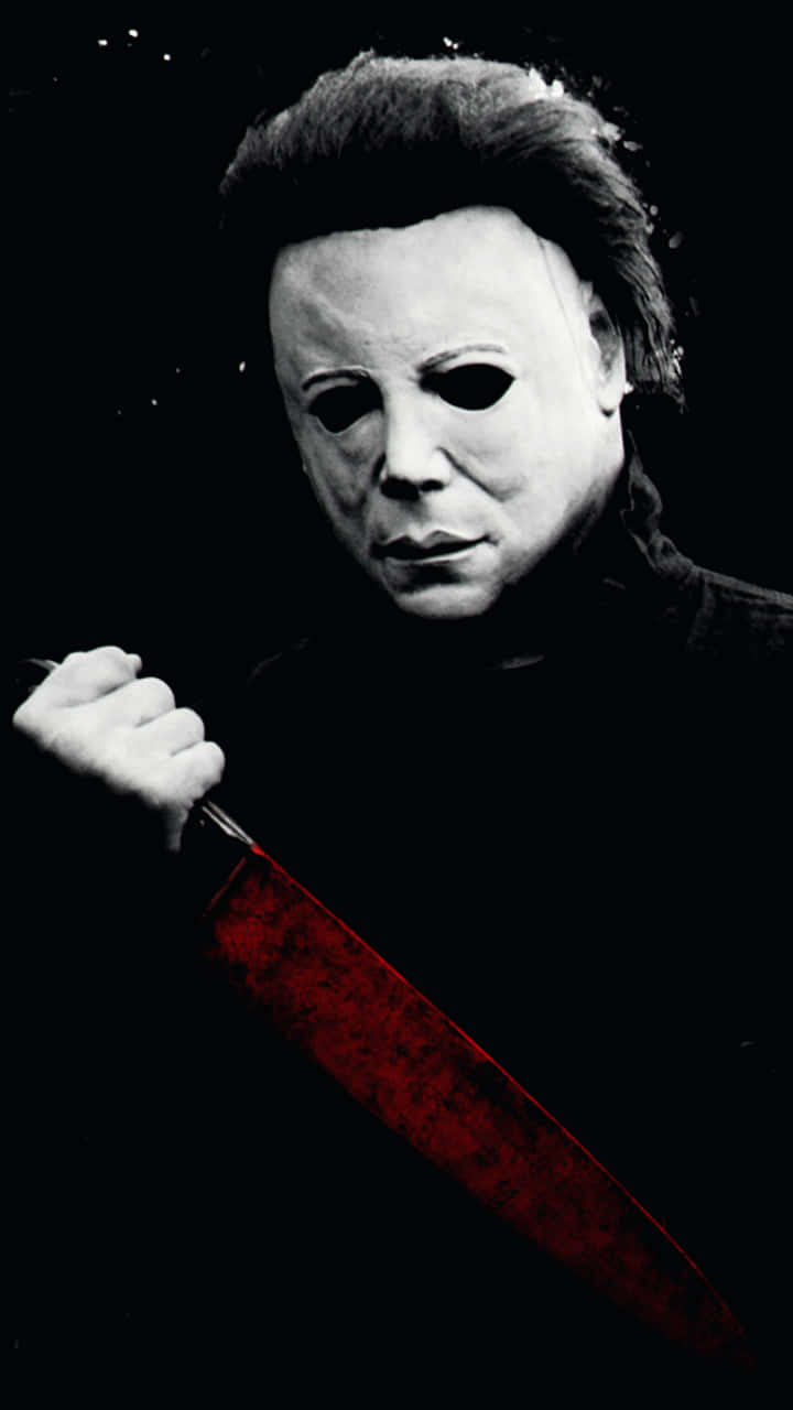 Michael Myers Phone Blood In Knife Wallpaper
