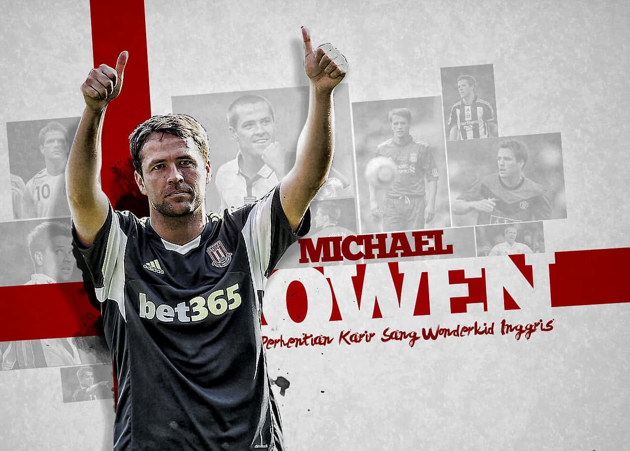 Pósterde Michael Owen, Futbolista Inglés. Fondo de pantalla