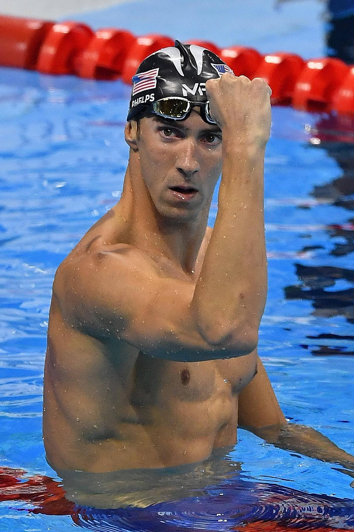 Michael Phelps Oprigtigt Portræt Wallpaper