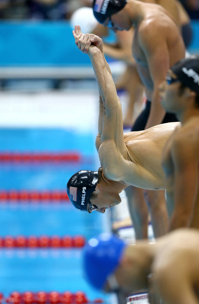 Retratode Michael Phelps En Competencia. Fondo de pantalla