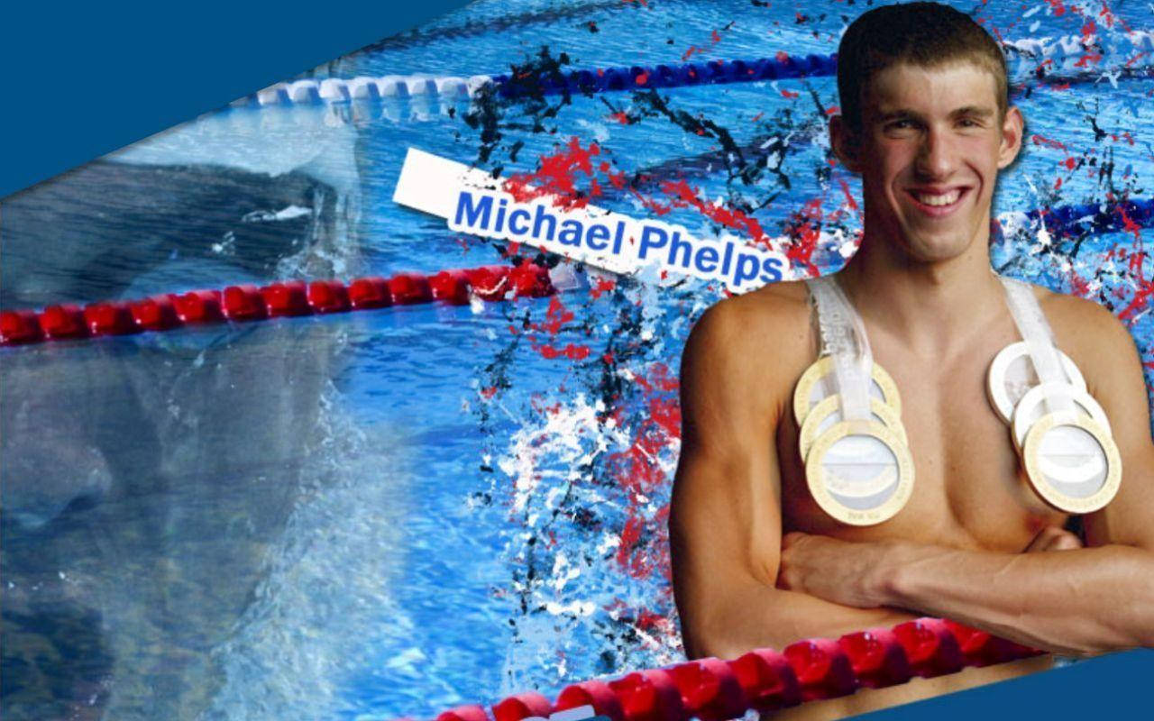 Michael Phelps Digital Art Wallpaper