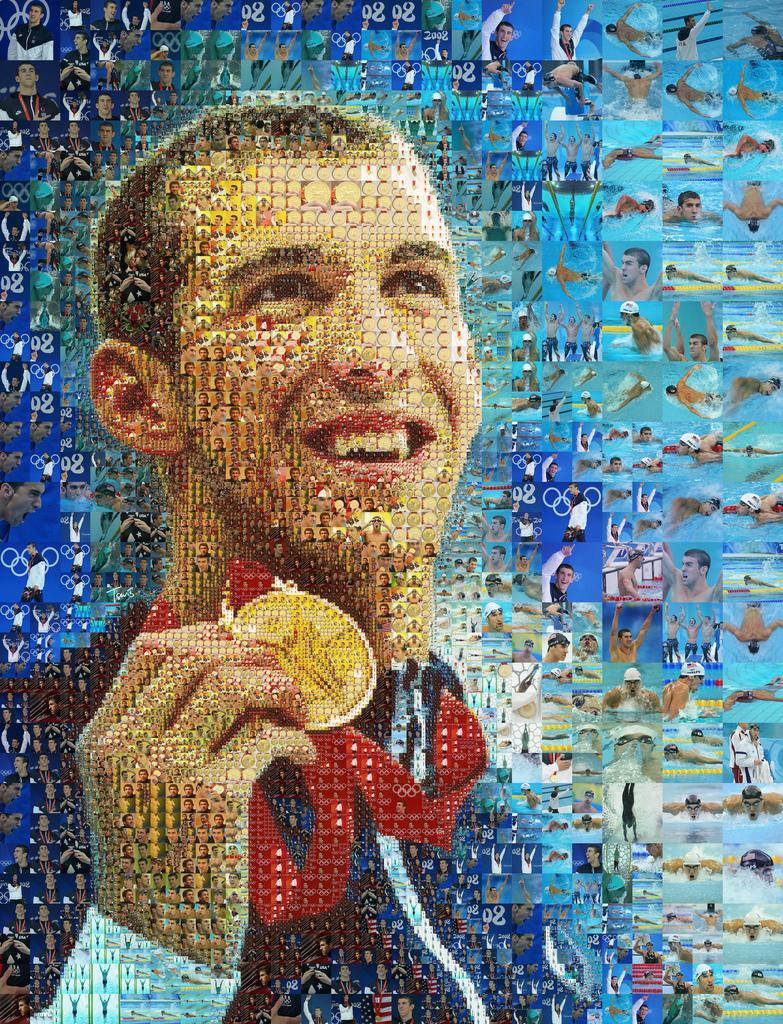 Michael Phelps Mosaik Wallpaper