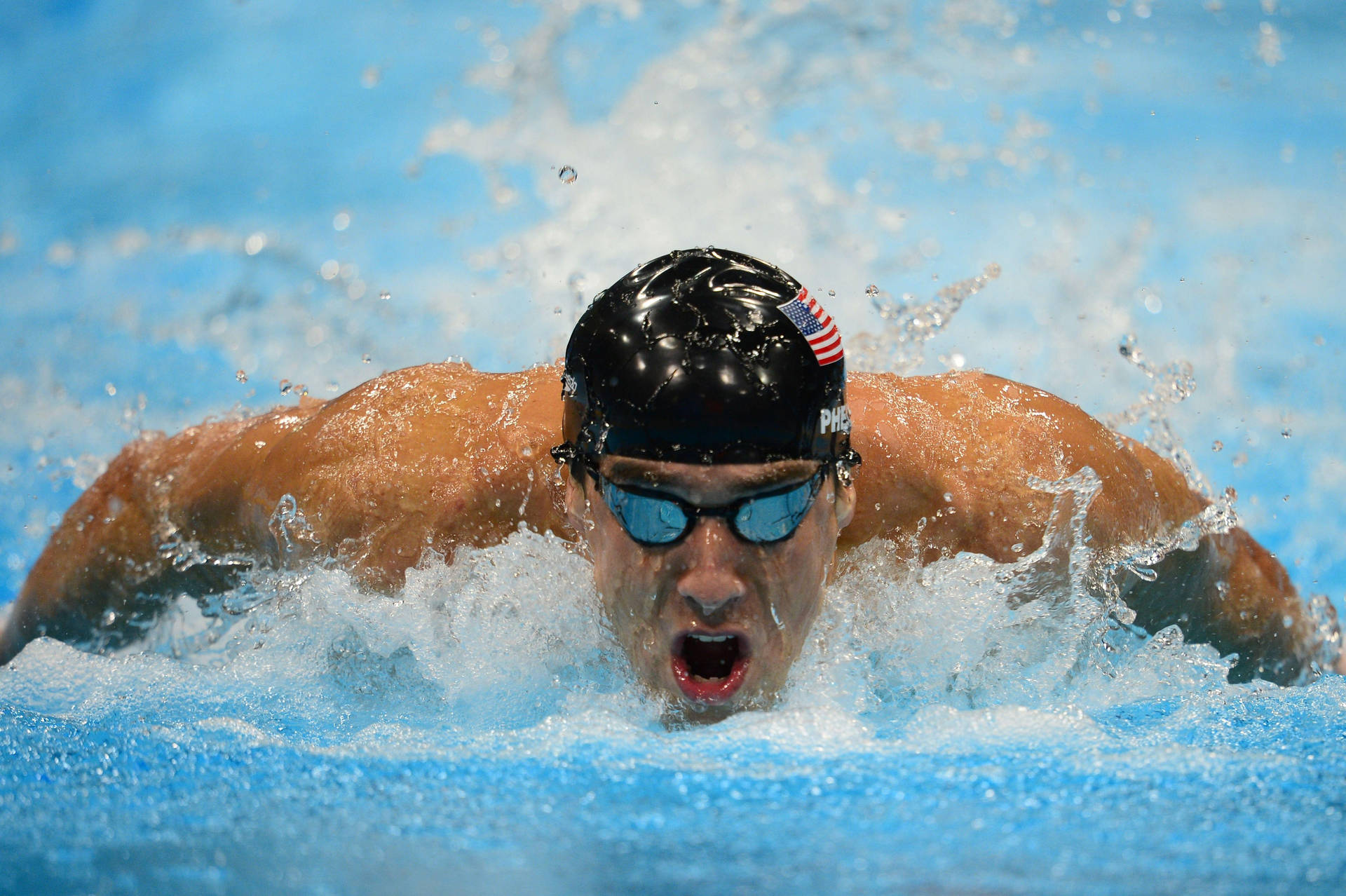 "Champion Swimmer Michael Phelps in the Olympics" Wallpaper