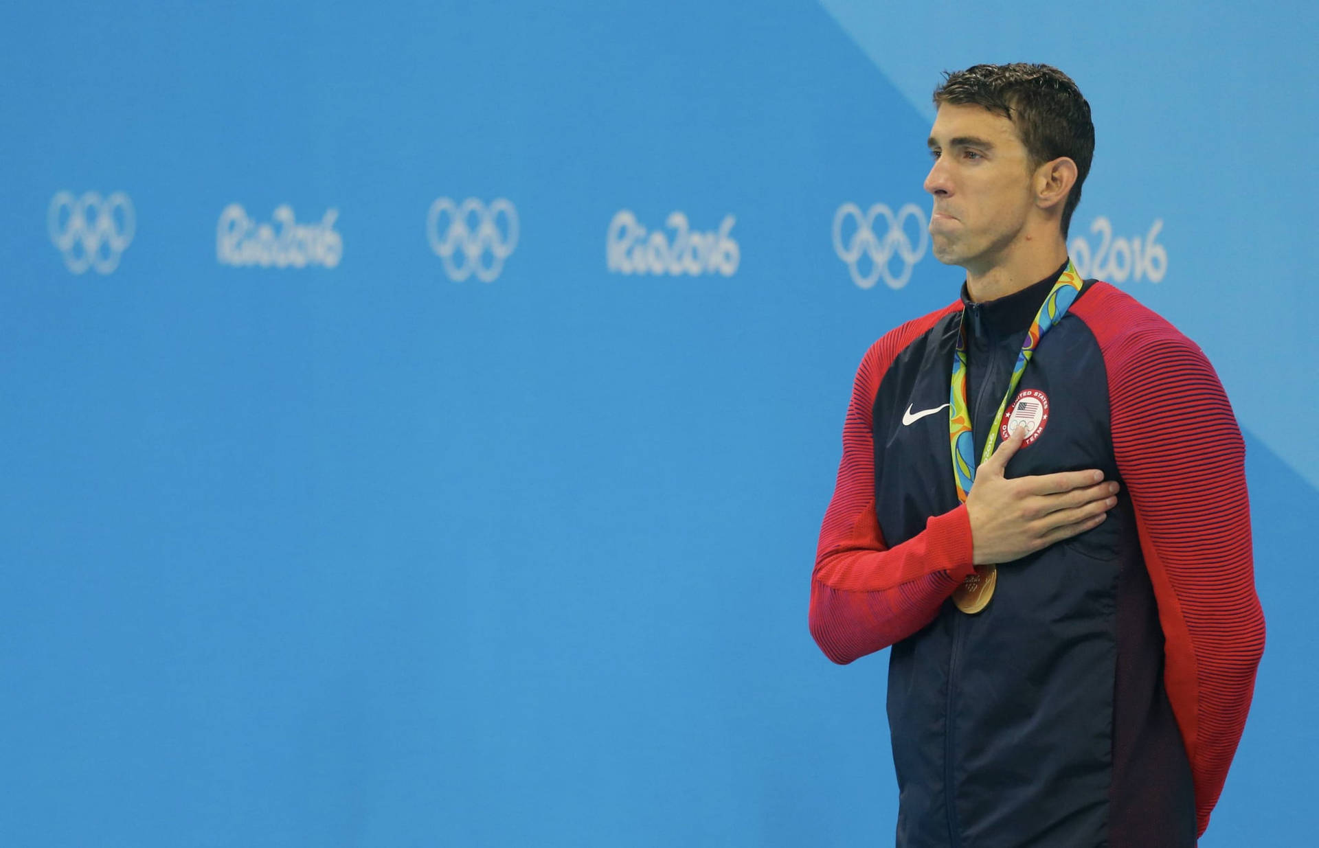 Michael Phelps Rio 2016 løbebane. Wallpaper