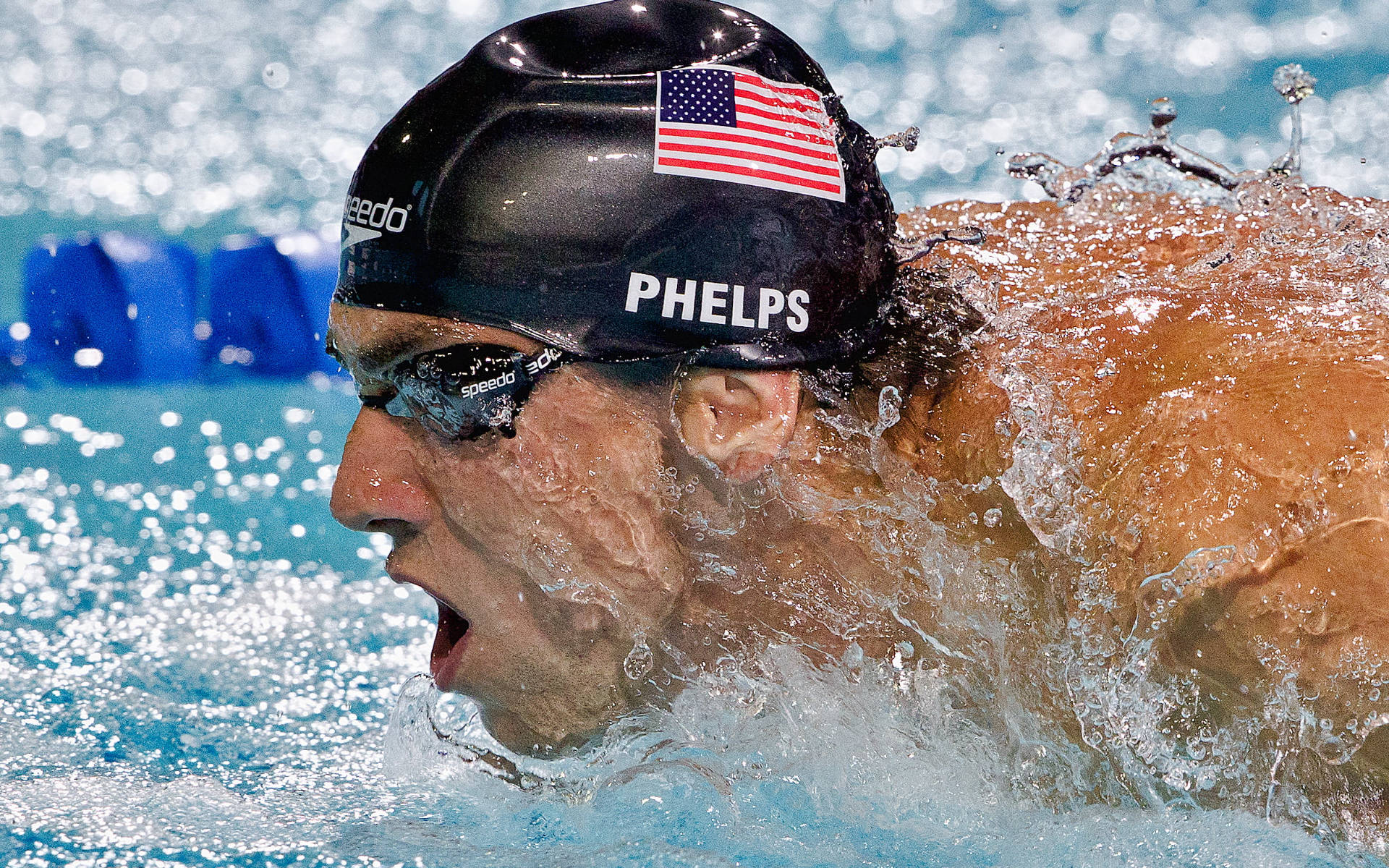 Michael Phelps Nadando De Perto Papel de Parede