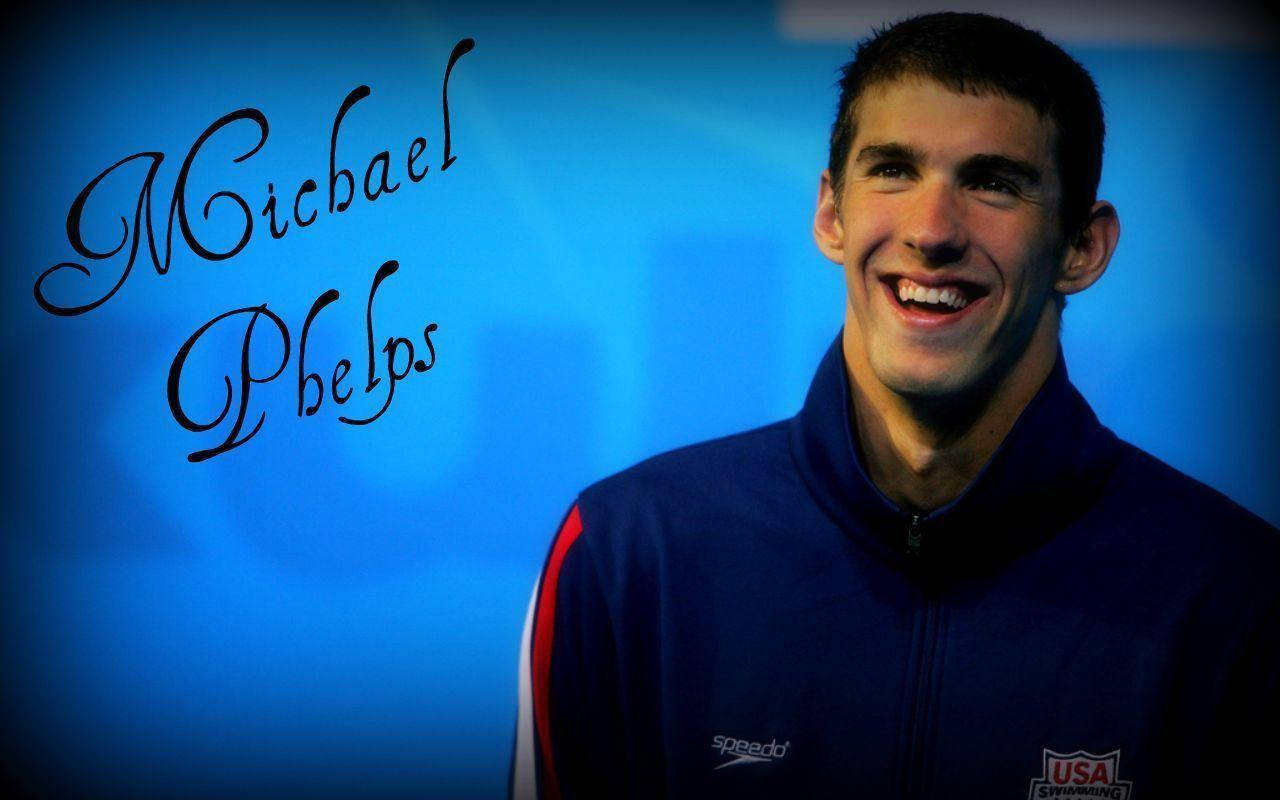 Michael Phelps With Name Wallpaper