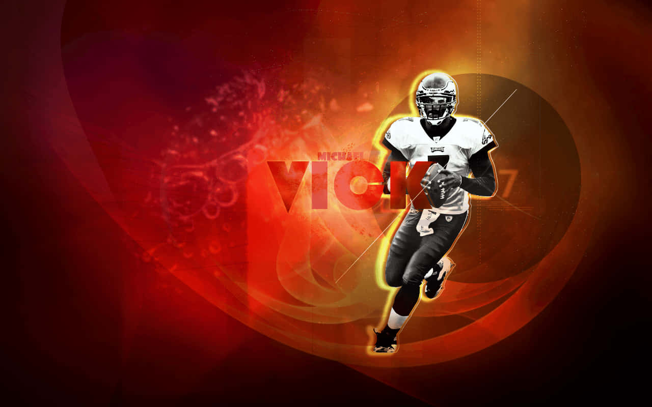 Tidligere NFL quarterback Michael Vicks elektrisk blå tapet. Wallpaper