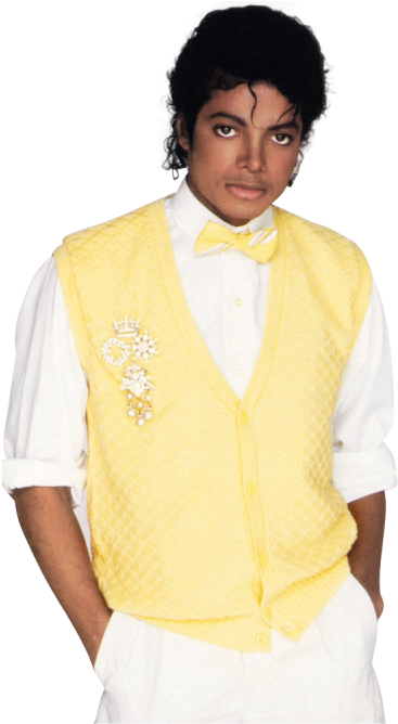 Michael_ Jackson_ Yellow_ Vest_ Portrait PNG