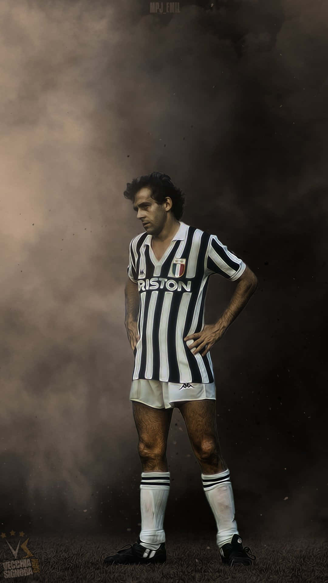 Michel Platini Football Sepia Photography Wallpaper