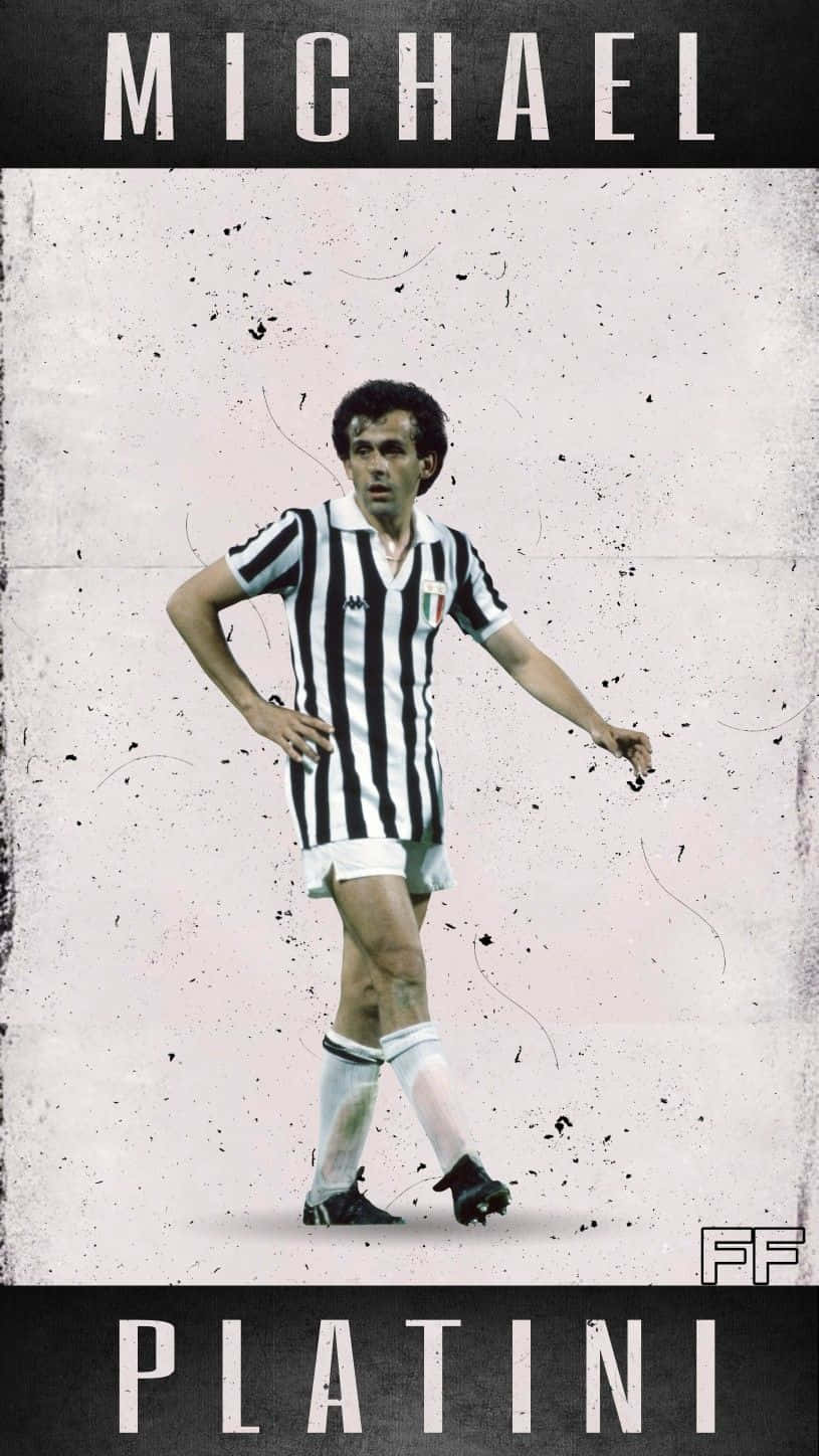 Fotografíadel Afiche Vintage De Fútbol De Michel Platini. Fondo de pantalla