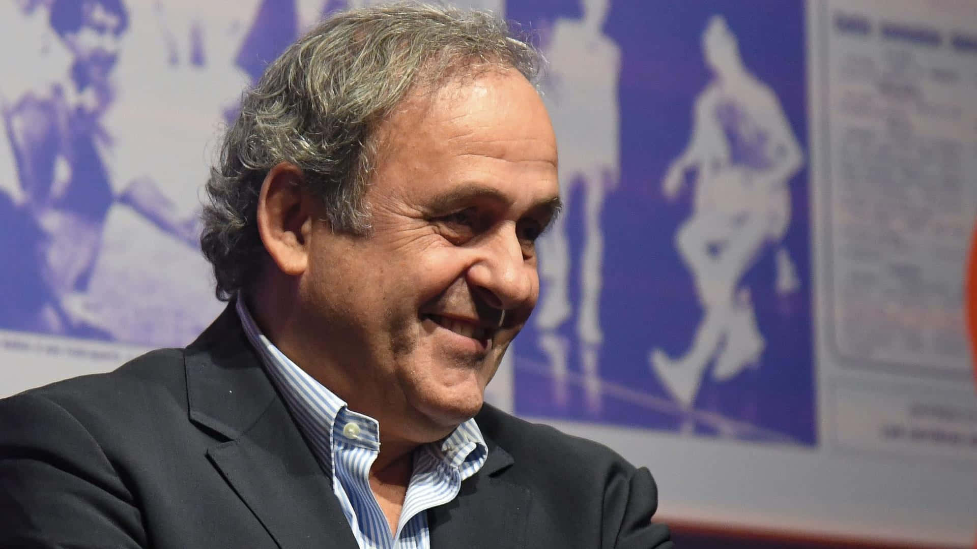 Michel Platini Interview Smiling Candid Photography Wallpaper