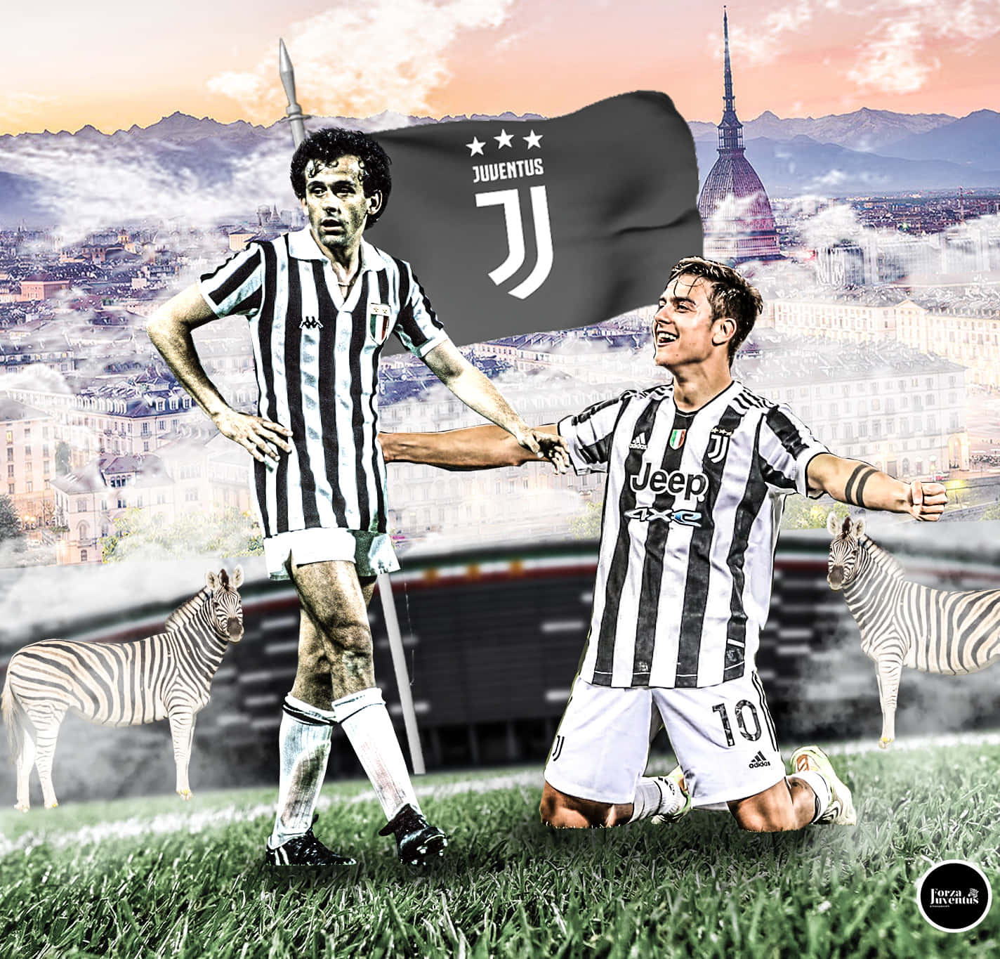 Michel Platini Juventus FC Fan Art Fotografi Wallpaper