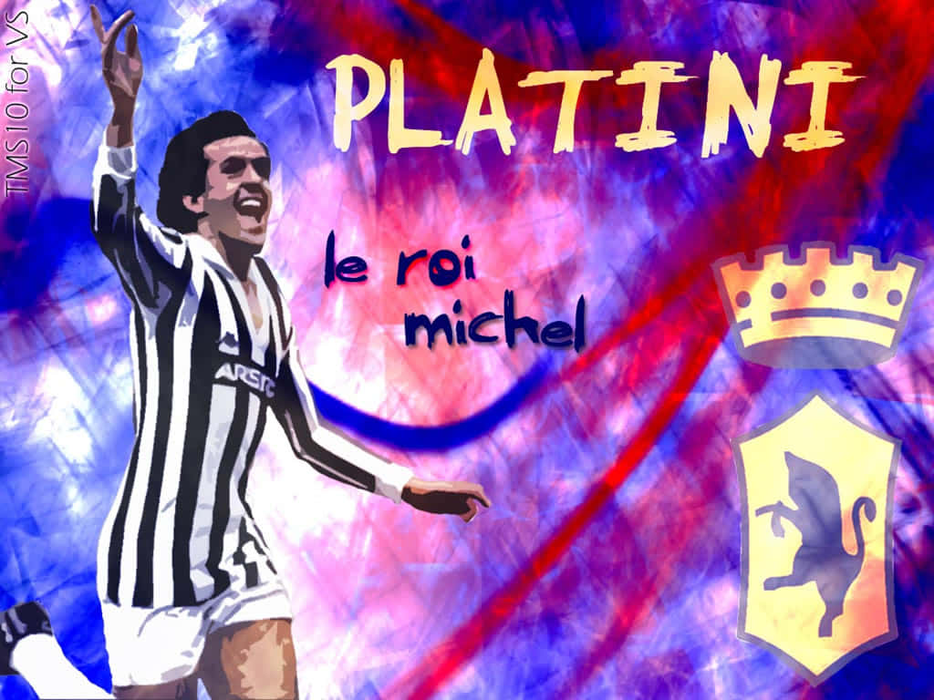 Michel Platini Den Konge Fodbold Fan Kunst Foto Tapet Wallpaper