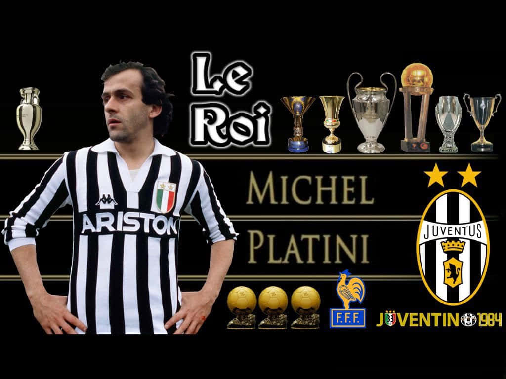 Michel Platini Den Konge Juventus FC Fan Art Foto Skrivebordsvæggeksempel Wallpaper