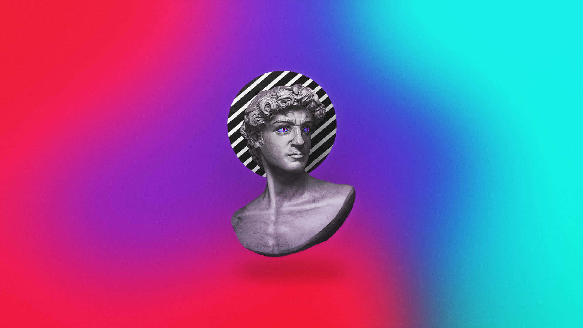 A Bust Of A Man With A Colorful Background Wallpaper
