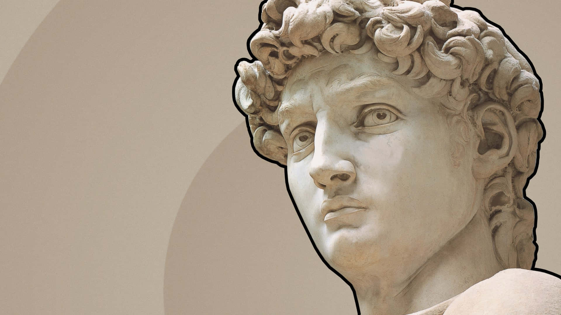 A Statue Of A Man With Curly Hair Wallpaper