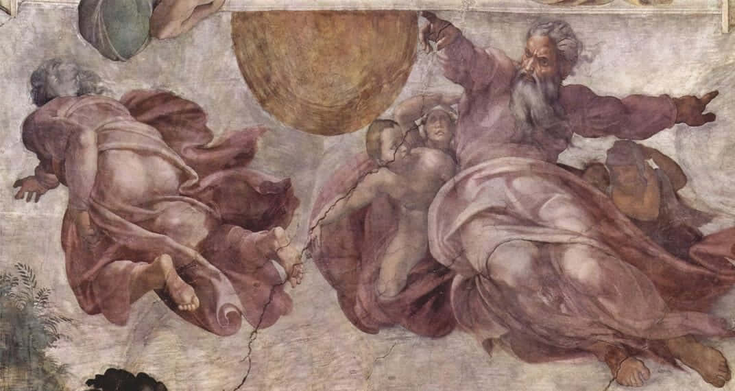 Michelangelo's Sistine Chapel Loftsmaleri pynte dette billedearkiv. Wallpaper
