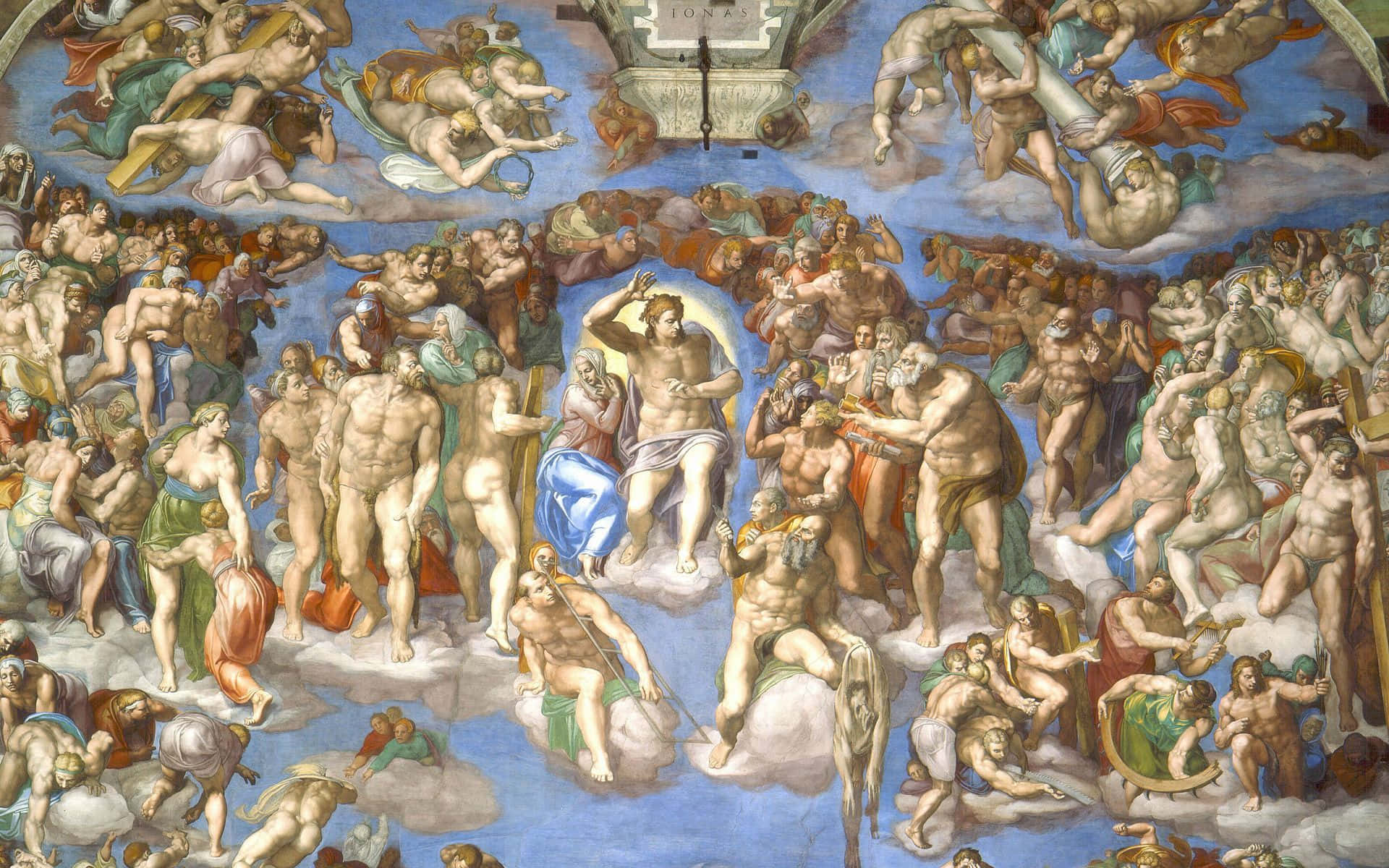 Lapintura Del Juicio Final De Michelangelo Fondo de pantalla