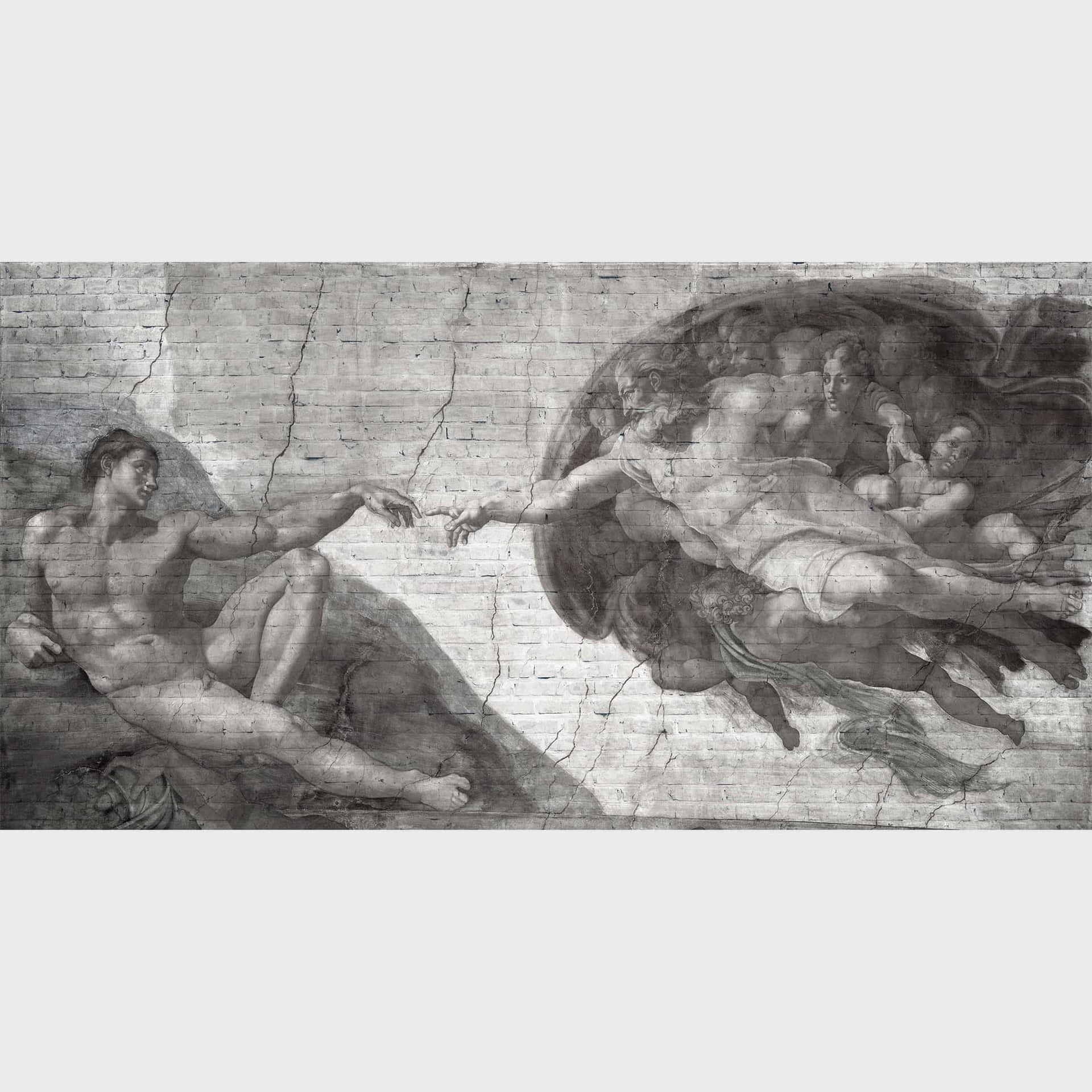Michelangeloa Criação Em Tons De Cinza. Papel de Parede