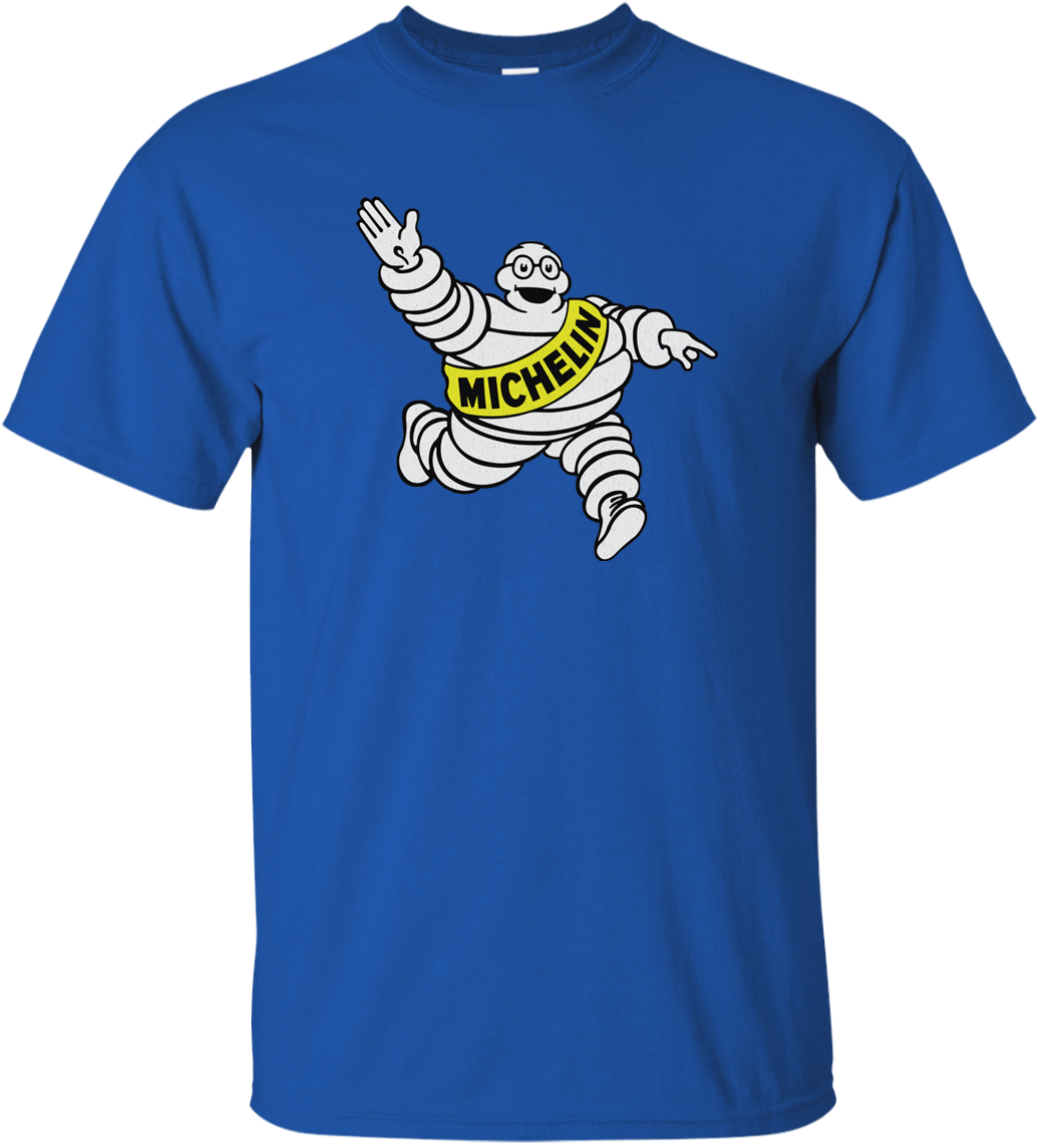 Michelin Man Blue T Shirt Graphic PNG