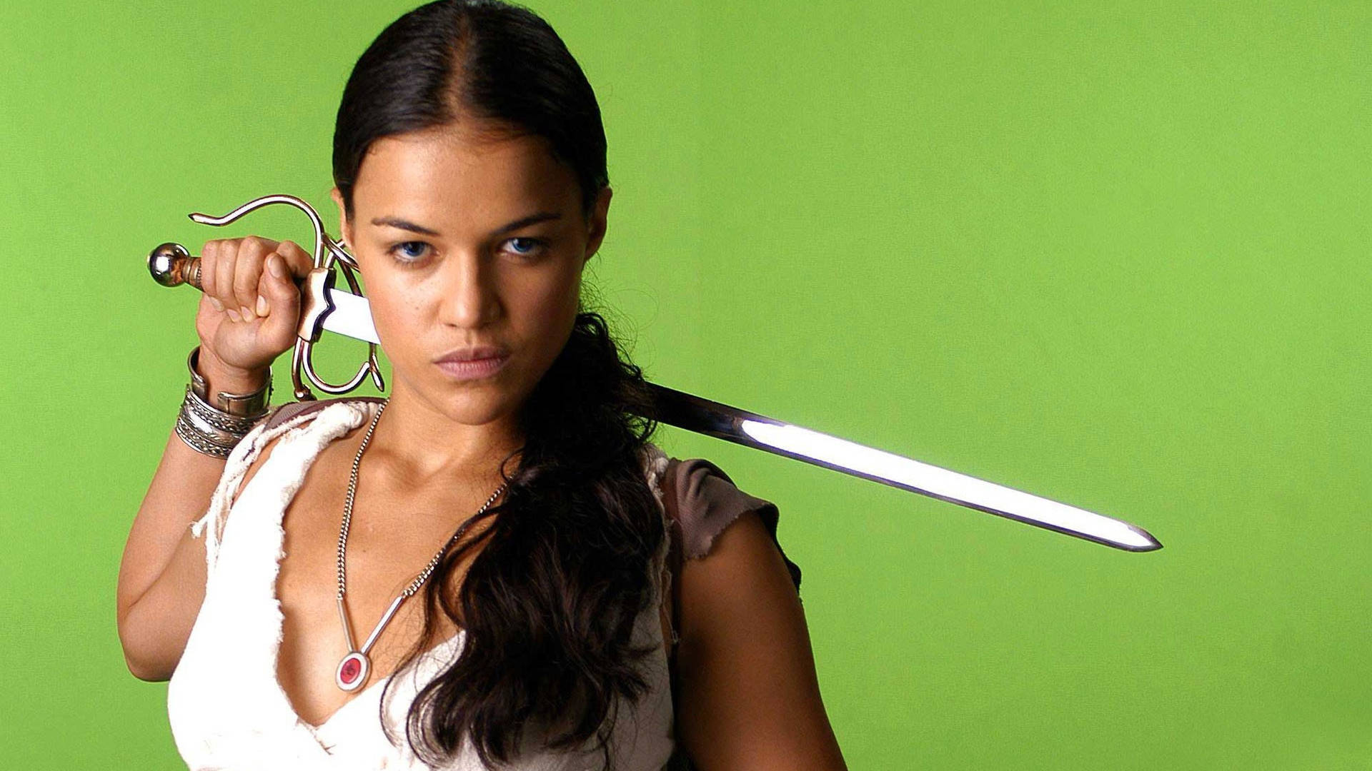 Michelle Rodriguez With A Sword Wallpaper