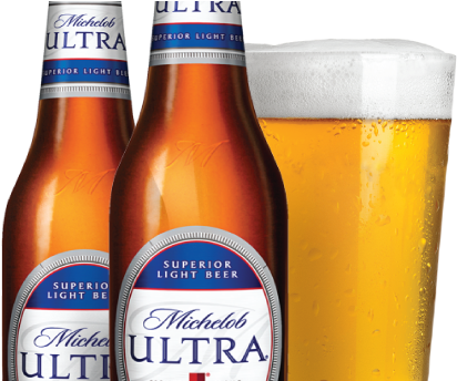 Michelob Ultra Bottlesand Glass PNG