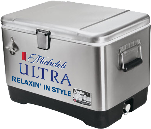 Michelob Ultra Metal Cooler Relaxing In Style PNG