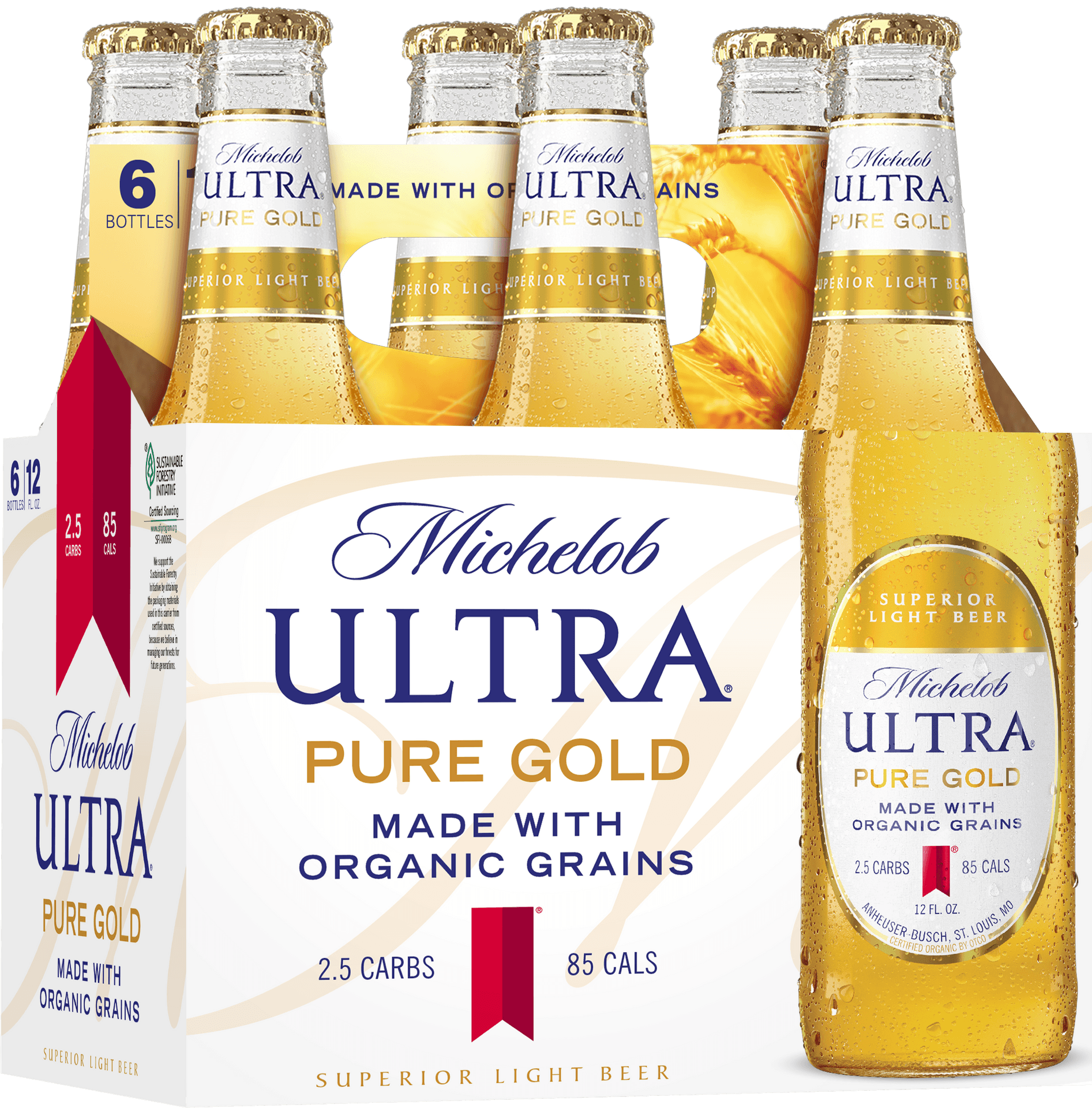 Michelob Ultra Pure Gold Beer Pack PNG