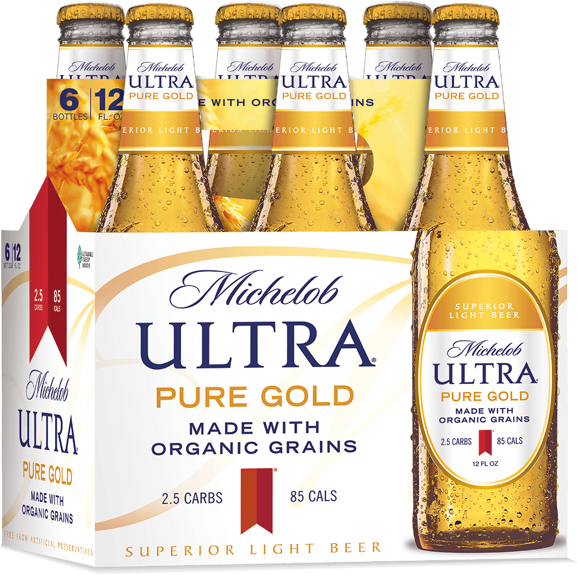 Michelob Ultra Pure Gold Beer Pack PNG