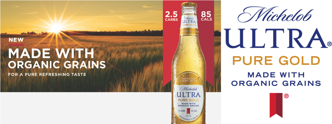 Michelob Ultra Pure Gold Organic Beer Ad PNG