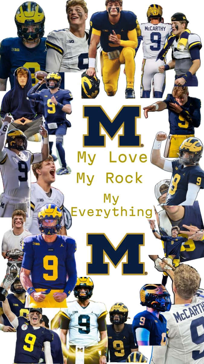 Michigan Football Number9 Collage Wallpaper