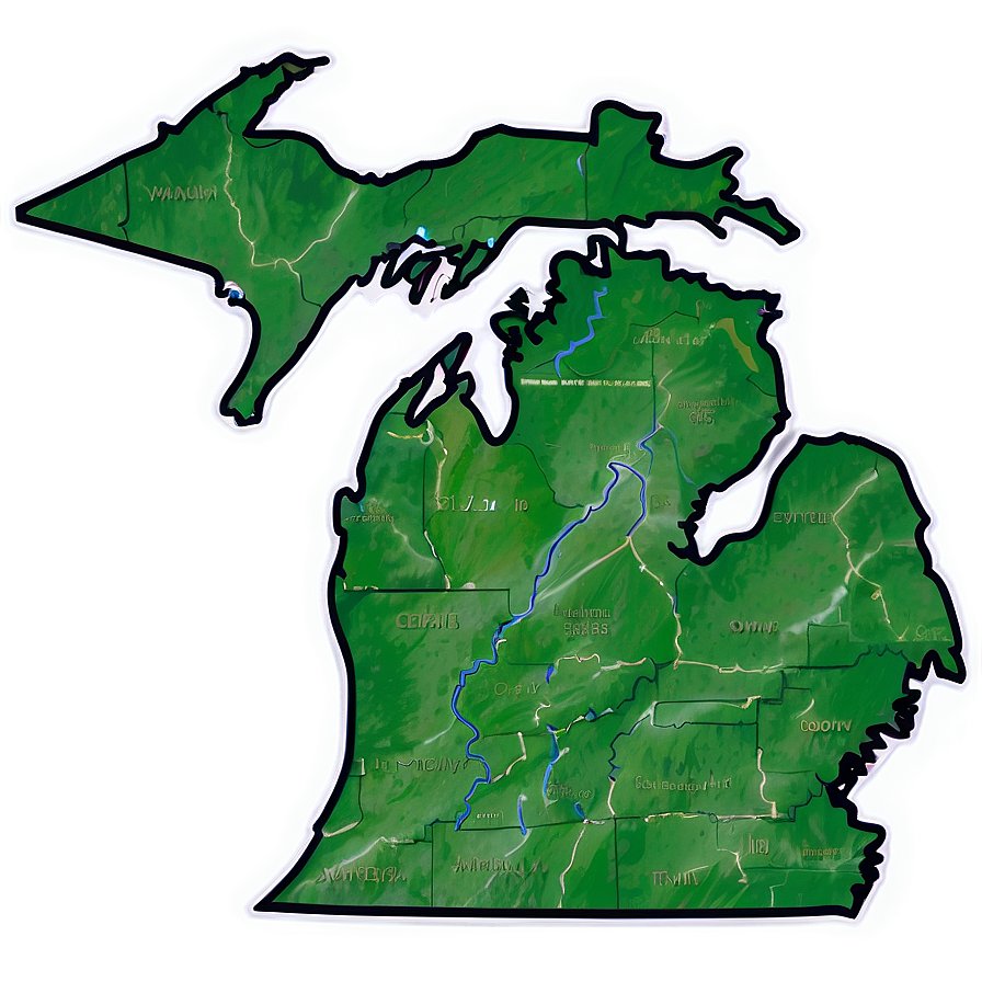 Michigan Geographic Outline Png 21 PNG